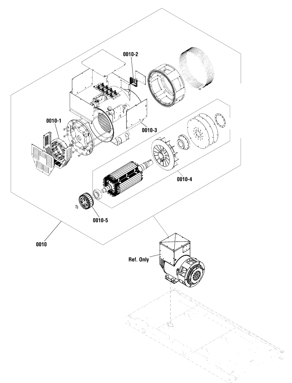 Alternator Group Diagram and Parts List for 080087-00  Briggs and Stratton Generator